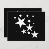 Carte Étoiles Blanches Star-Motif-Design Costume cadeau (Devant / Derrière)