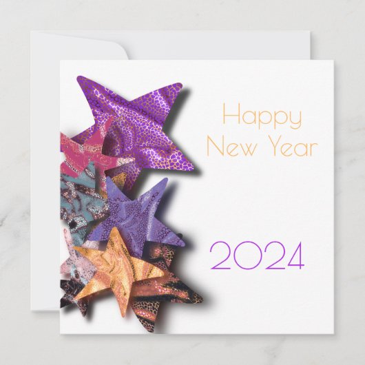 Carte Étoiles brillantes multicolores avec des ombres -  (Devant)