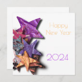 Carte étoiles brillantes multicolores avec ombres - nouv (Devant / Derrière)