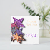 Carte étoiles brillantes multicolores avec ombres - nouv (Debout devant)
