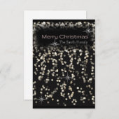 Carte étoiles brillantes noires et blanches (Devant / Derrière)