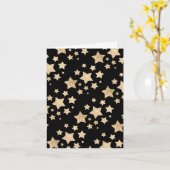 Carte Etoiles brillantes or Joyeux Noël Fête Noir (Fleur jaune)