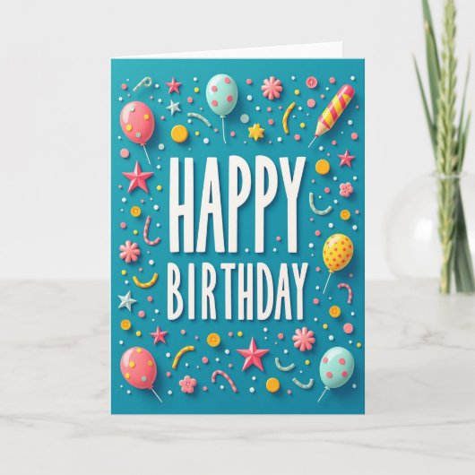 Carte Étoiles de Confettis Joyeux (Devant)