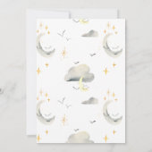 Carte étoiles de lune souriantes Baby shower par courrie (Dos)