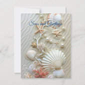 Carte Étoiles de mer roses corail perles des mers et sal (Devant)