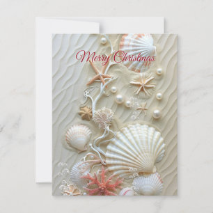 Carte Étoiles de mer roses corail perles des mers et sal