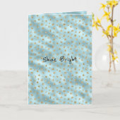 Carte Étoiles de Parties scintillant d'or Aqua Mint (Fleur jaune)
