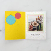 Carte Étoiles d'or moderne Boules de Noël Jaunes Une pho (Intérieur)