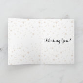 Carte Étoiles Dorées Glamour avec Baiser de Rouge à Lèvr (Intérieur)