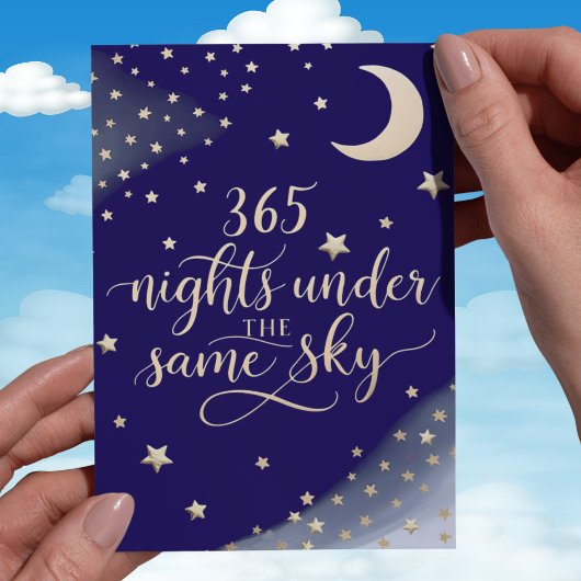 Carte étoiles et lune du premier anniversaire