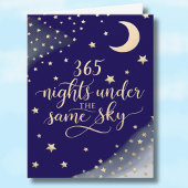 Carte étoiles et lune du premier anniversaire