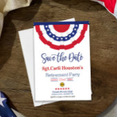 Carte Étoiles et rayures Enregistrer la date Retraite