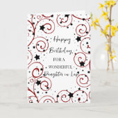 Carte Etoiles et tourbillons fille en droit Anniversaire (Fleur jaune)