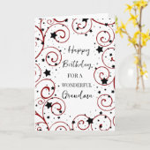 Carte Étoiles et tourbillons Grand-mère Anniversaire (Fleur jaune)