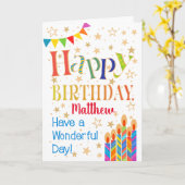 Carte Étoiles, étamine, bougies pour customiser (Fleur jaune)