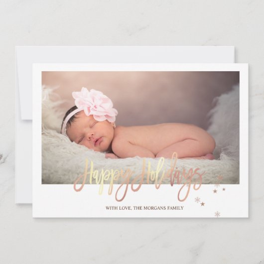 Carte Étoiles Joyeuses Fêtes Bébé Photo (Devant)