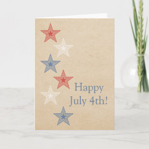 Carte Étoiles patriotiques Juillet 4