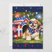 Carte Étoiles, Rayures et Fierté de Chiots (Devant)