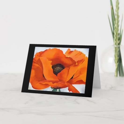 Carte Étonnant Georgia O'Keeffe Rouge Poppy Blank (Devant)