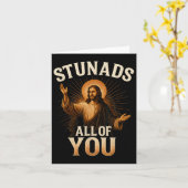 Carte Étonnez-vous tous Toi silhouette drôle de Jésus sa (Fleur jaune)