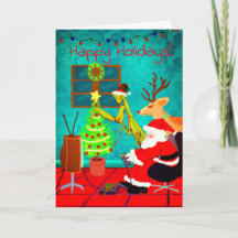 Étrange Père Noël priant Mantis Noël personnalisé