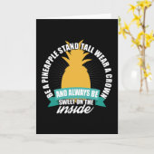 Carte Être Ananas Stand Haut Porte Une Couronne (Fleur jaune)