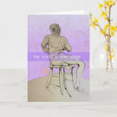 Carte Être assise sur scène (Fleur jaune)
