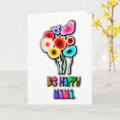 Carte être heureux maman (Fleur jaune)