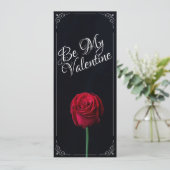 Carte Être ma Saint-Valentin - Rose rouge foncé (Debout devant)