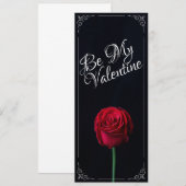 Carte Être ma Saint-Valentin - Rose rouge foncé (Devant / Derrière)