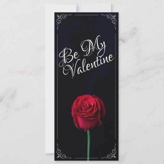 Carte Être ma Saint-Valentin - Rose rouge foncé (Devant)