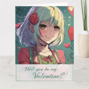 Carte Être ma Valentine dans le style Manga 33420