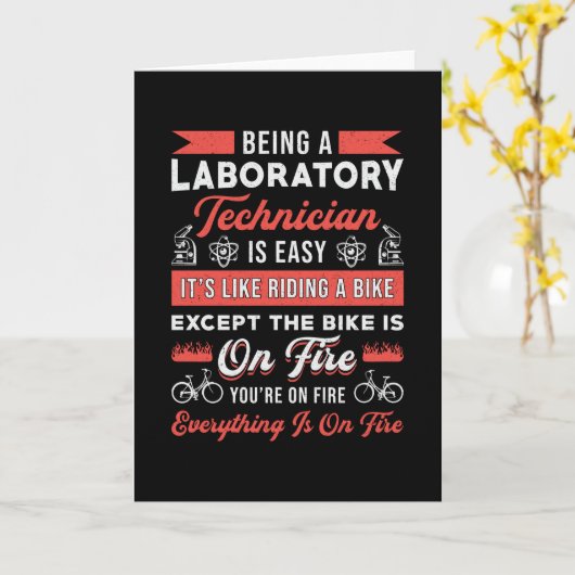 Carte Être Technicien De Laboratoire Science Lab Tech (Fleur jaune)