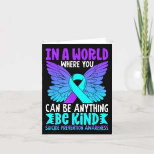 Carte Être Type Papillon Turquoise Purple Ribbon Suicide