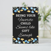 Carte Être votre enfant préféré semble suffisant, cadeau (Debout devant)