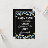 Carte Être votre enfant préféré semble suffisant, cadeau (Devant/Arrière en situation)