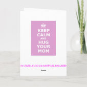 Carte Étreignez votre jour de mère de maman (Dos)