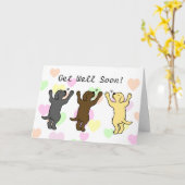 Carte Étreinte de groupe de chiots de Labrador (Fleur jaune)