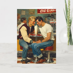Carte Étreinte de milkshake rétro