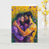 Carte Étreinte expressionniste à l'huile (Fleur jaune)
