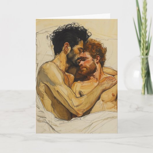 Carte Étreinte expressionniste en ombre (Devant)