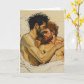 Carte Étreinte expressionniste en ombre (Fleur jaune)