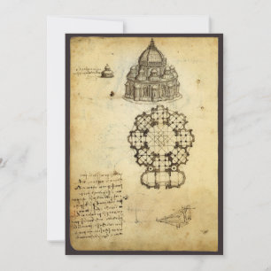 Carte Étude de cathédrale architecturale de Léonard de V