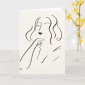 Carte Étude simple - Esquisse d'une femme (Fleur jaune)