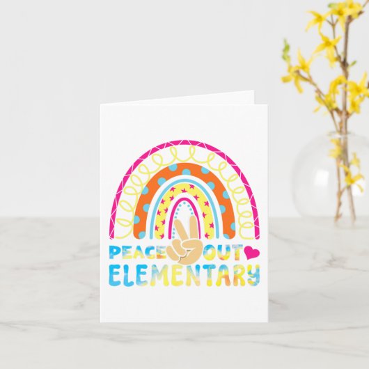 Carte Étudiant élémentaire Bye Écoles Sortir Dernier Cl  (Fleur jaune)