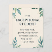 Carte Étudiant exceptionnel - Enseignant inspirant Apcip (Devant / Derrière)