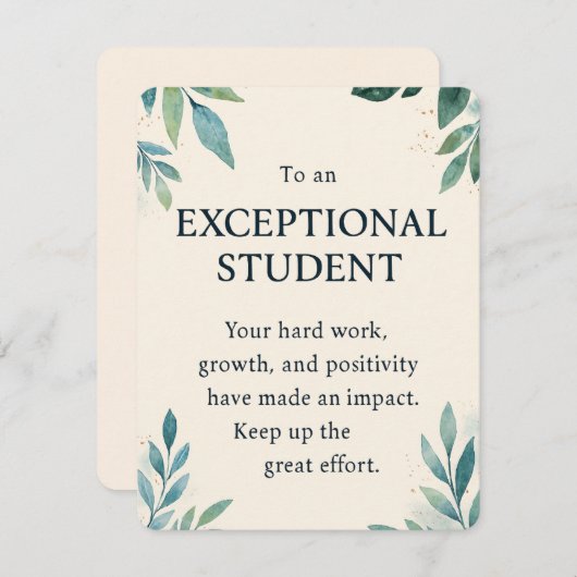 Carte Étudiant exceptionnel - Enseignant inspirant Apcip (Devant / Derrière)