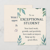 Carte Étudiant exceptionnel - Enseignant inspirant Apcip (Devant / Derrière)