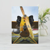 Carte Étudiant pilote premier avion solo Félicitations (Debout devant)