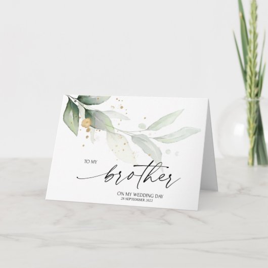Carte Eucalyptus à frère mariage cadeau de la mariée (Devant)